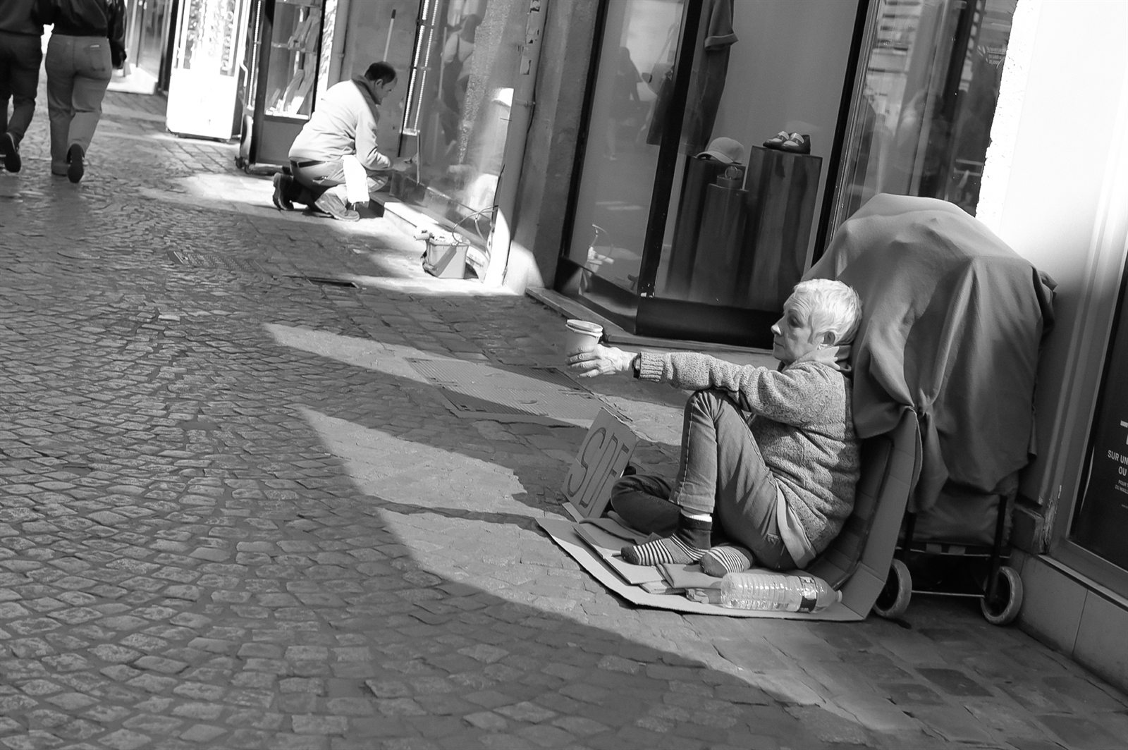 Rouen, photographie de rue en noir et blanc